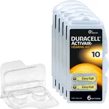 30 Duracell Activair Hörgerätebatterien PR70 gelb 10 + Transportbox für 2 Zellen