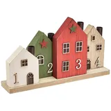 Viana Kerzenhalter Adventskranz Kerzenhalter Holzhäuser Weihnachtsdeko Rot Grün