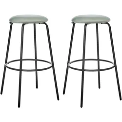 Set mit 2 Barhockern MORTON Samtstoff Mintgrün