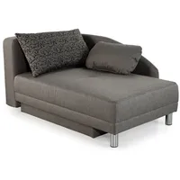 luma-home schönes für dein zuhause Stilvolle Recamiere mit Schlaffunktion und Bettkasten, B149/T90/H80 cm, Federkernpolsterung, ausziehbar zur Liegefläche von 200 x 84 cm, Stoff Flachgewebe in Grau / 15123