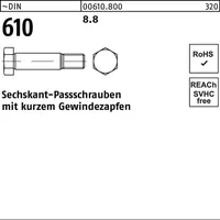 Industrial Quality Supplies Sechskantpassschraube DIN 610 M8 x 45 25 Stück
