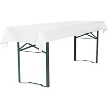 TexDeko Tischdecke für Bierzeltgarnitur 100 x 250 cm Weiß