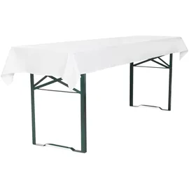 TexDeko Tischdecke für Bierzeltgarnitur 100 x 250 cm Weiß