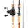 Vevor Angelrute und Angelrolle (Baitcasting) im Set, 2 m Rute aus Kohlefaser (IM7), Bassangelruten-Set mit 6+1 Kugellagern & Übersetzung 7,0:1 & Korkgriff, linkshändiges Angelset
