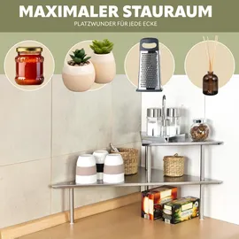 bremermann Küchen-Eckregal, Küchenregal, Gewürzregal (Metallisch)
