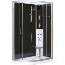 SANOTECHNIK VARIO Komplettdusche rechts 80 x 215 cm silber Sicherheitsglas
