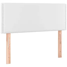 vidaXL Boxspringbett mit Matratze & LED Weiß 90x200 cm Kunstleder
