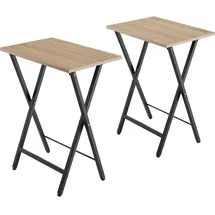 Tectake tectake® 2er Set, Beistelltische Phoenix klappbar, Industrial Holz hell, Eiche Sonoma