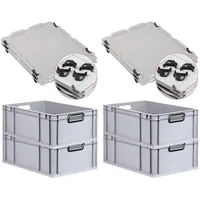 Proregal Eurobox, Grau, schwarz Kunststoff, Rechteckig, 40x22x60 cm, Ordnen