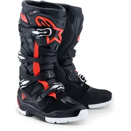 Alpinestars Tech 7 Enduro Drystar Schwarz/Neon-Rot/Weiß 51