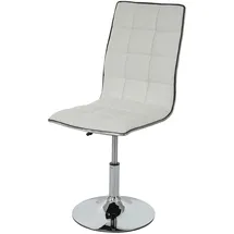 Mendler Esszimmerstuhl HWC-C41, Stuhl Küchenstuhl, höhenverstellbar drehbar, Kunstleder - weiß
