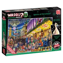 JUMBO Spiele Wasgij Christmas 20 - Weihnachtsgeister 2x1000 Teile Puzzle