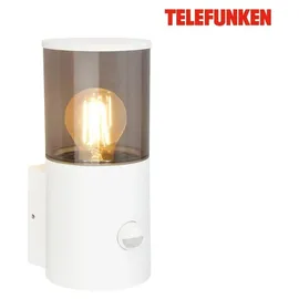 Telefunken Außenleuchte Aluminium 24,0x13,5x10,5 cm inkl. Bewegungsmelder, Dämmerungssensor, Weiß