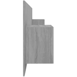 vidaXL Kopfteil mit Nachttischen Grau Sonoma Holzwerkstoff