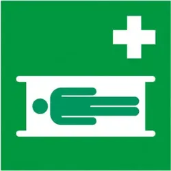 Gramm Medical Symbol Krankentragel, 200 x 200 mm, Folie, selbstklebend