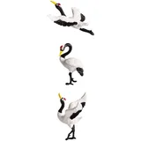 GANAZONO 3 Stück Simulierter Mandschurenkranich Keramikdekor Mini-Kuchenbehälter Autodekoration Vogelskulptur Miniatur-Mandschurenkranich Mini-Tierfigur Kranichornament Kraniche Figur