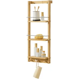 [en.casa] Badezimmerregal, Natur, Holz, Bambus Wandregal Lidingö 29x10x70cm