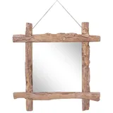 vidaXL Holzspiegel Natur 70x70 cm Recyceltes Teakholz