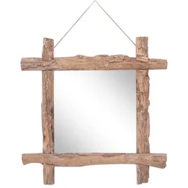 vidaXL Holzspiegel Natur 70x70 cm Recyceltes Teakholz