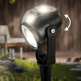 Briloner Connect to Shine 3er Set LED Strahler mit Erdspieß, Erweiterungsset, IP65 warmweißes Licht, Schwarz 5 cm