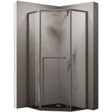doporro Fünfeckdusche Duschkabine 90x90x200cm Duschabtrennung ESG-Sicherheitsglas Klarglas inkl. Nano-Beschichtung Rahmenkonstruktion aus Edelstahl