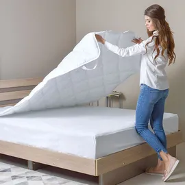sei Design Luxus Matrazenschoner – Hygienische Komfortauflage mit Polsterung 160x200 mit 4 Gummibände