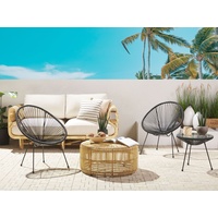 Balkonset Rattan schwarz ACAPULCO II