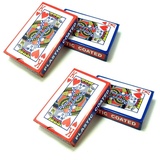TSB Werk Spielesammlung 4x 54 Spielkarten Set (2x Rot & 2x Blau) Karten, Bridge, Canasta, Kartenspiel, Poker, Skat