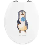 Mr. & Mrs. Panda WC-Sitz Pinguin Lolli - Weiß - Geschenk, Kind, Klodeckel, Toilette, Toiletten (1-St), UV-beständiger Druck weiß