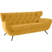 2,5-Sitzer 3C CANDY "Beatrice, extravagantes Megasofa, bequem, Küchensofa", gelb (curry), B:200cm H:94cm T:95cm, Samt-Optik (100% Polyester), Sofas, mit Rückensteppung im Rautenmuster, in Samt Optik oder in Breitcord