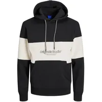 JACK & JONES Hoodie Kapuzenpullover JORLAKEWOOD- Relaxed Fit Relaxed Fit Schwarz Blocking 12246802