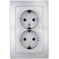 Kopp Doppelsteckdose Silber 2 St.