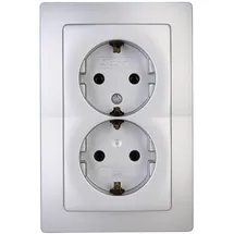 Kopp Doppelsteckdose Silber 2 St.