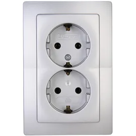 Kopp Doppelsteckdose Silber 2 St.