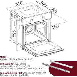 Bomann EHBC 7935 IX Herdset mit Glaskeramikkochfeld