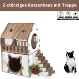 XL Katzenhaus Katzenhäuschen Katzenhütte Katzenhöhle Stecksystem Katzenbett NEU