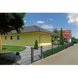 GAH Alberts Alberts "Grundset", grau anthrazit, H:100cm, Stahl, Zaunelemente, Höhe 100 cm, Länge 12 m, zum Einbetonieren