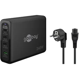 goobay Multiport-Schnellladegerät 240 W, schwarz