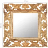 vidaXL Spiegel Handgeschnitzt 50 x 50 cm Braun