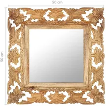 vidaXL Spiegel Handgeschnitzt 50 x 50 cm Braun