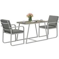 Outsunny Sitzgruppe 3-teilig Essgruppe für 2 Personen Esstisch mit
