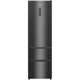 Hisense RM469N4AFD1 Kühl-Gefrierkombination/freistehend/EEK D/36dB/ NoFrost/368 Liter/XtremeFreeze/Smart Fresh/Metal Cooling/CrispZone/Convert ZeroZone/Eco Mode/HxBxT: 200x60x66,3 cm/Schwarz Inox