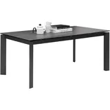 Livetastic Esstisch Anthrazit, Metall, Glas, Keramik, rechteckig, 95x76x180-240 cm