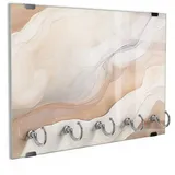 DEQORI Schlüsselbrett 'Wellen aus Sand', (1 St), Schlüsselhalter Schlüssel Haken Schlüsselboard modern Schlüsselleiste beige