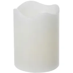 KOOPMAN LED-Kerze mit Timerfunktion, weiß, 7x9cm