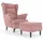 vidaXL Ohrensessel mit Hocker Samt 81 x 96 x 90 cm Rosa