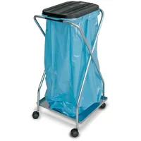 BRB-Lagertechnik BRB Müllsackständer mit Rollen, für 70-120L Säcke (schwarz,
