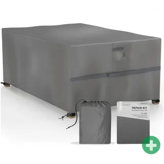 Sanzaro Abdeckung Gartenmöbel Winterfest - 600D Oxford mit RipStop-Technologie, Schwerlast 320g, Reißfest & UV-Beständig, Schutzhülle für Gartentisch Sitzgruppe Balkonmöbel 180x120x70cm