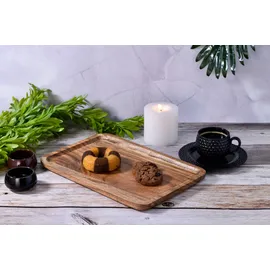 Marrakesch Orient & Mediterran Interior 2er Set Akazienholz Serviertablett Servierbrett Anea 30x20cm