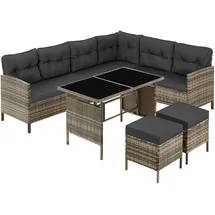 Tectake Rattan Lounge für 6 bis 8 Personen naturbelassen
